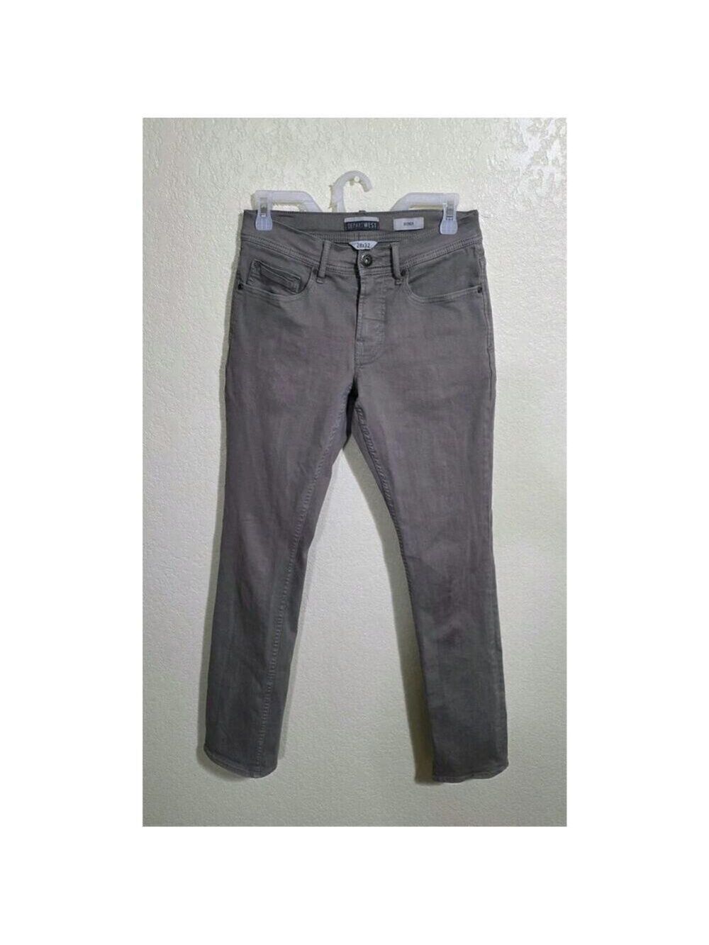 Depart West Jeans Mens 28x32 Seeker Taper Performance Stretch Green Grey Khaki